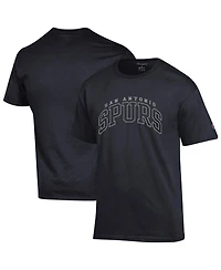 Champion Men's Black San Antonio Spurs Jersey Cotton T-Shirt