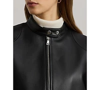 Lauren Ralph Women's Lambskin Moto Jacket