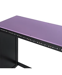 Streamdale Furniture L-Shaped Twin Gaming Loft Bed with Rgb Lights, Usb, and Storage
