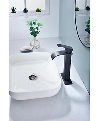 Thirtypeachy Single Handle Waterfall Bathroom Sink Faucet, Stainless Steel Vessel Faucet with Pop-Up Drain, No Overflow