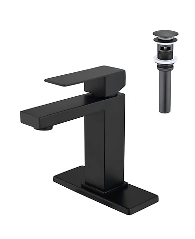 Thirtypeachy Single Handle Bathroom Sink Faucet, Stainless Steel Vanity Faucet with Pop-Up Drain and Overflow
