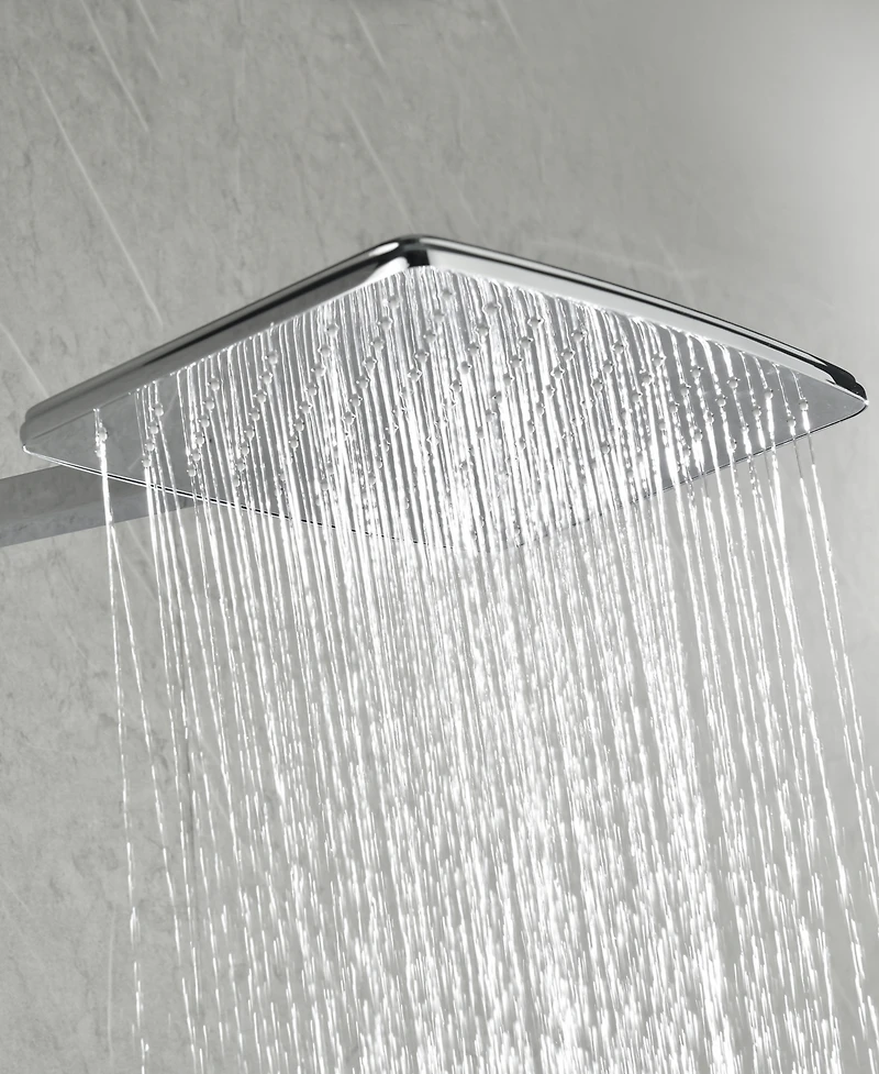 Thirtypeachy Wall-Mounted Shower System with Rain Shower Head, Hand Shower and Slide Bar, Self-Cleaning Nozzles
