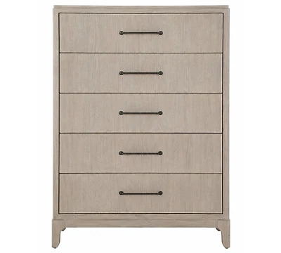Sadie Collection 5 Drawer Hardwood Oak Veneer Felt-Lined Drawer Chest, Macy's Exclusive