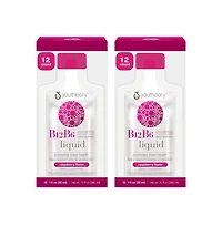 Youtheory Vitamin B12 B6, Daily Energy and Brain Support Supplement, Liquid Raspberry Flavor, 1 Ounce Single Serving Packets, 12 Count Pack of 2