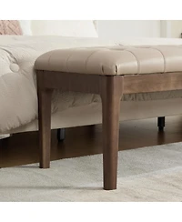Streamdale Furniture 66" Tufted Upholstered End of Bed Bench with Headrest