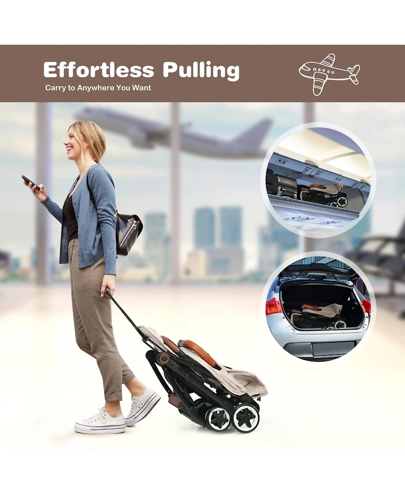 Slickblue Toddler Lightweight Aluminum Frame Stroller with Net