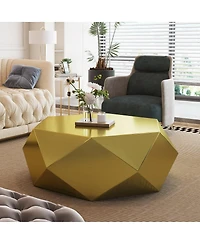 Streamdale Furniture Modern Stainless Steel Geometric Coffee Table, No Assembly