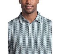 Pga Tour Men's Classic Geometric Print Regular-Fit Polo Shirt