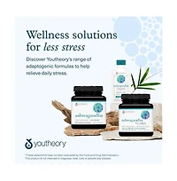 Youtheory Ashwagandha Plus Gaba Ksm 66 and Ginger Aids Stress Relief and Mood Supports Energy 60 Veg Capsules 30-Day Supply