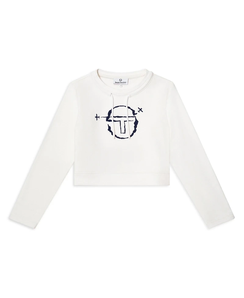 Sergio Tacchini Women's Piano Long-Sleeve Crop Crewneck Sweatshirt