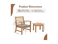 Boyel Living 3 Pieces Outdoor Furniture Set with Soft Seat Cushions