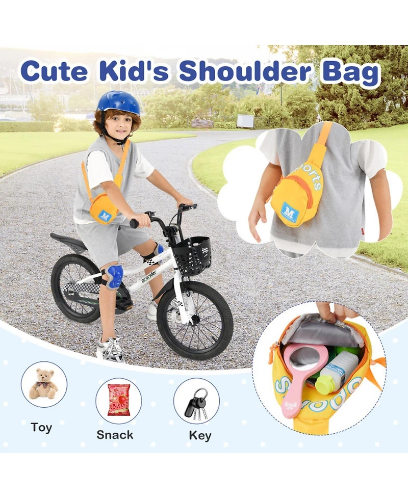Sugift 16 Inch Kids Bike with Nine-Piece Gear Set, Training Wheels, 110 lbs Capacity, Ages 4-7