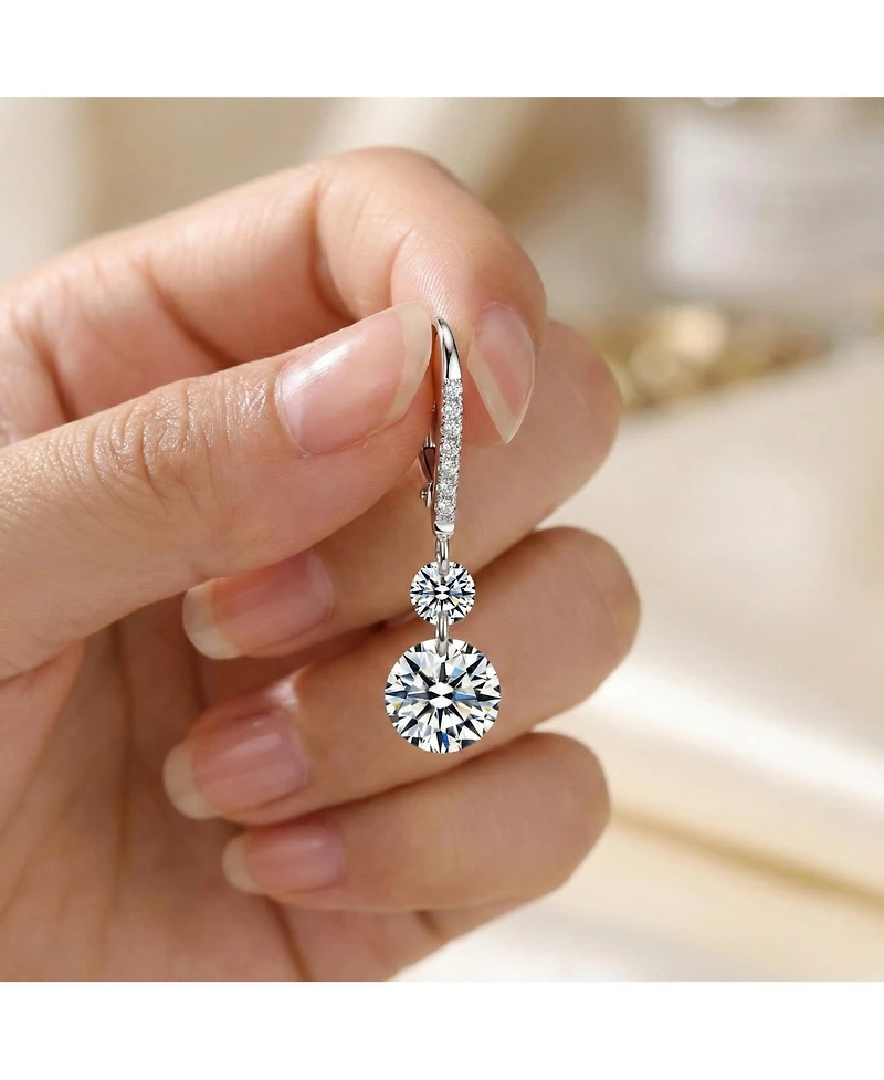 Rachel Glauber Brilliant Gold Plated Cz Statement Drop Earrings