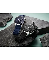 Stuhrling Velocity 4076 Chronograph Men s 43mm Quartz Watch - Multi-Function Dial, Krysterna Crystal, Silicone Strap, 50M Wr