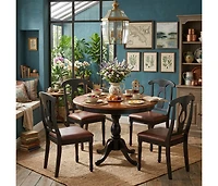 East West Furniture 5 Piece Dining Set Include a Dining Table and 4 Faux Leather Kitchen Chairs