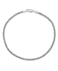 Italian Silver Solid Wheat Chain Bracelet in Sterling Silver