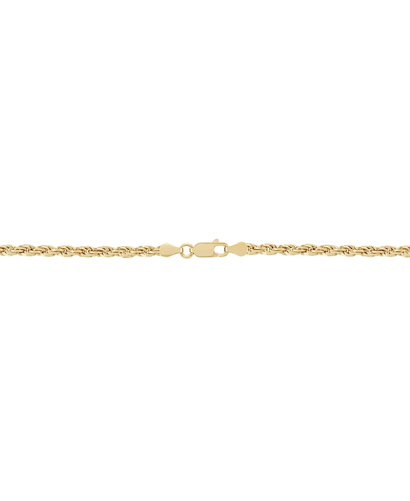 Italian Silver Solid Rope Chain Necklace in 18k Gold-Plated Sterling Silver