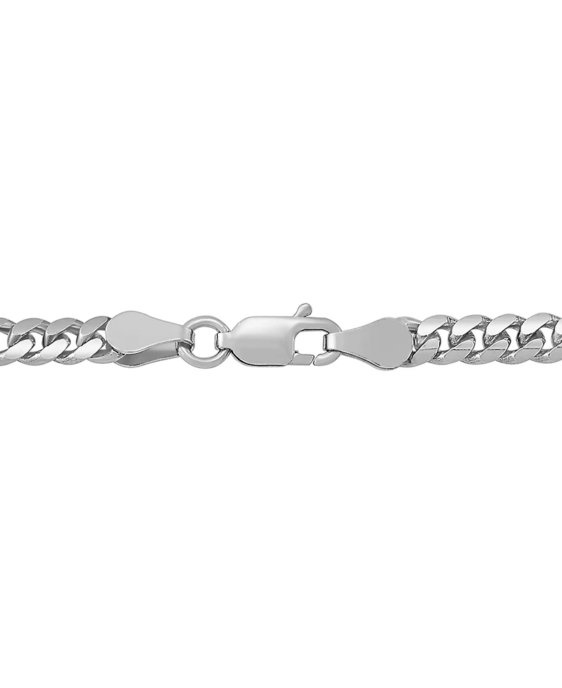 Italian Silver Solid Cuban Chain Necklace in Sterling Silver