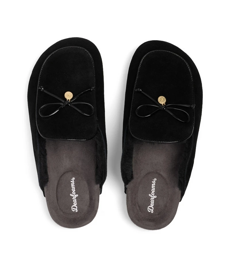 Dearfoams Women's Falan Genuine Suede Scuff Slippers