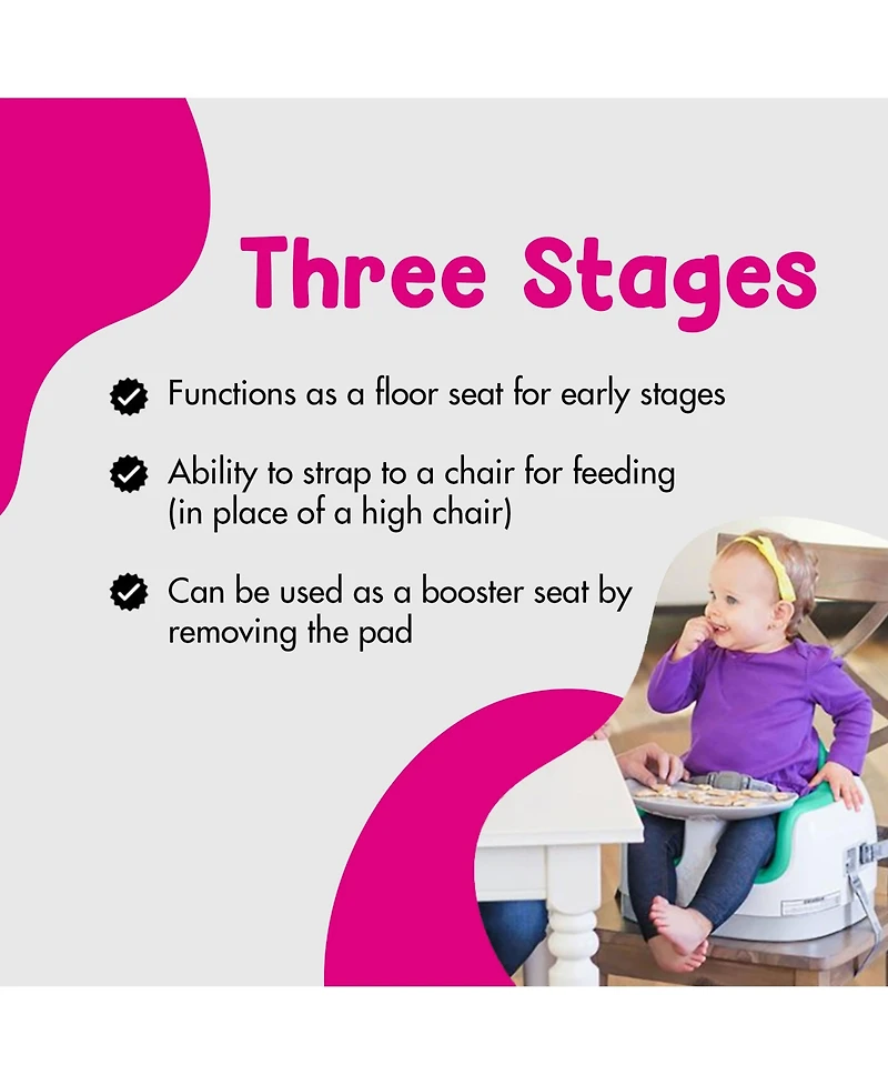 Bumbo Baby Toddler Adjustable 3-in-1 Booster Seat/High Chair and Tray