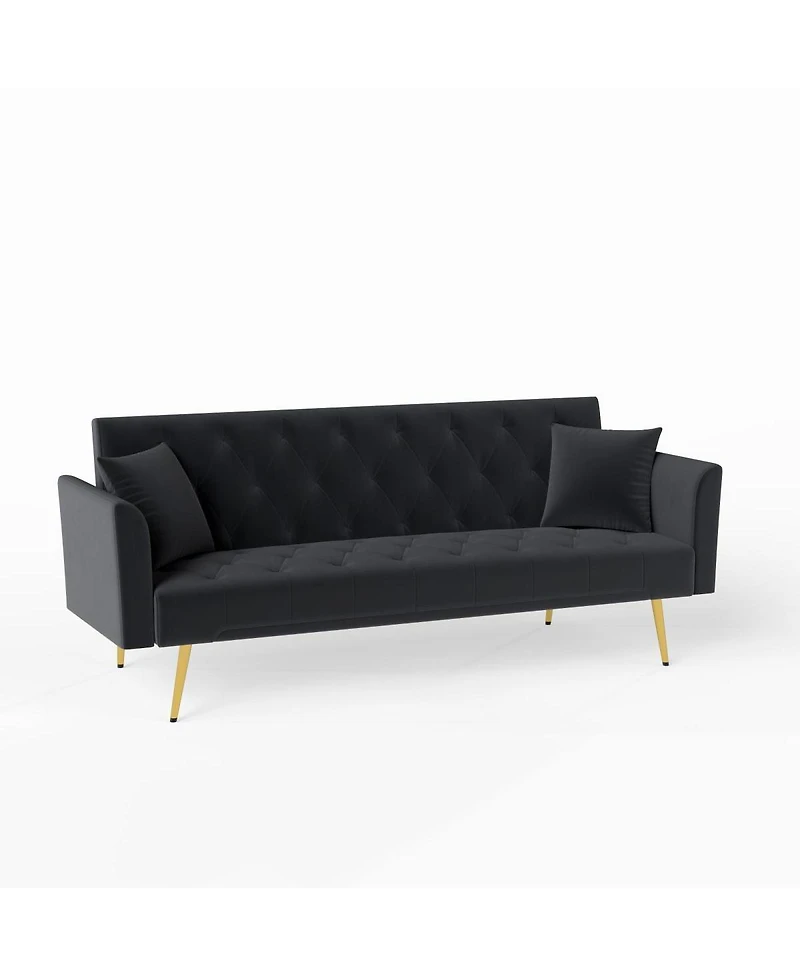 Streamdale Furniture Velvet Convertible Sleeper Sofa