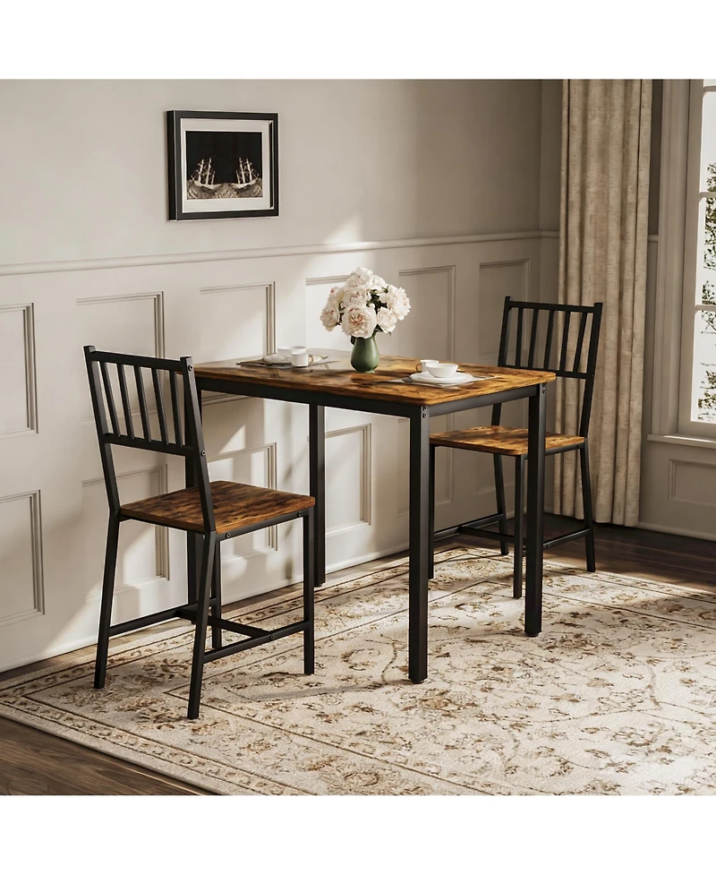 Flynama 3-Piece Dining Set, Table and 2 Chairs