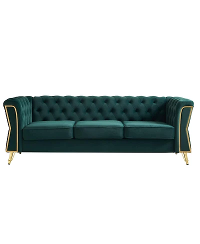 Streamdale Furniture Modern Tufted Velvet Sofa 87.4 inch for Living Room