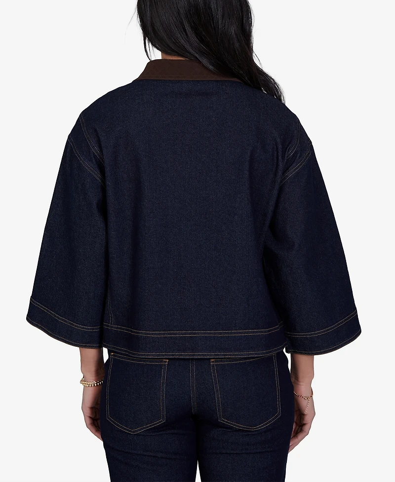 Ruby Rd. Petite Stretch Denim 3/4-Sleeve Jacket