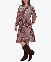 Ruby Rd. Petite Victorian Long-Sleeve Floral Midi Dress