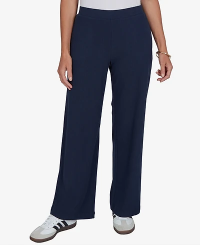 Ruby Rd. Petite Wide-Leg Pull-On Ribbed Pants