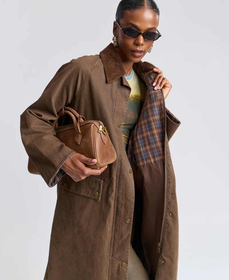Avec Les Filles Women's Waxed Cotton Corduroy Utility Coat