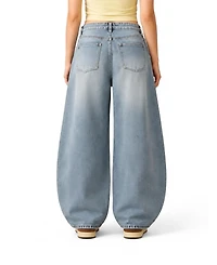 Aelfric Eden Women's Baggy Barrel High-Rise Wide-Leg Washed Jeans