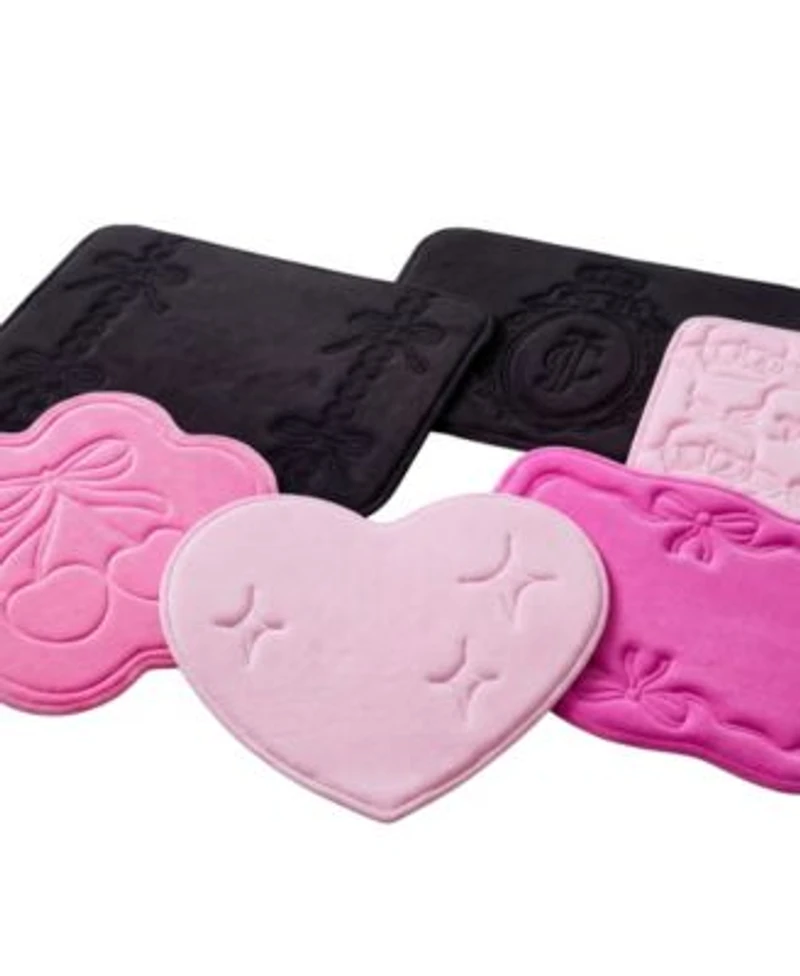 Juicy Couture Ribbon Border Quilted Memory Foam Bath Mats