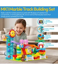 Contixo MK1 Marble Track Building Set, 118-Piece Stem Toy with Elevator Lift, Rabbit House Scene and Multi-Lane Marble Run, Ages 3+