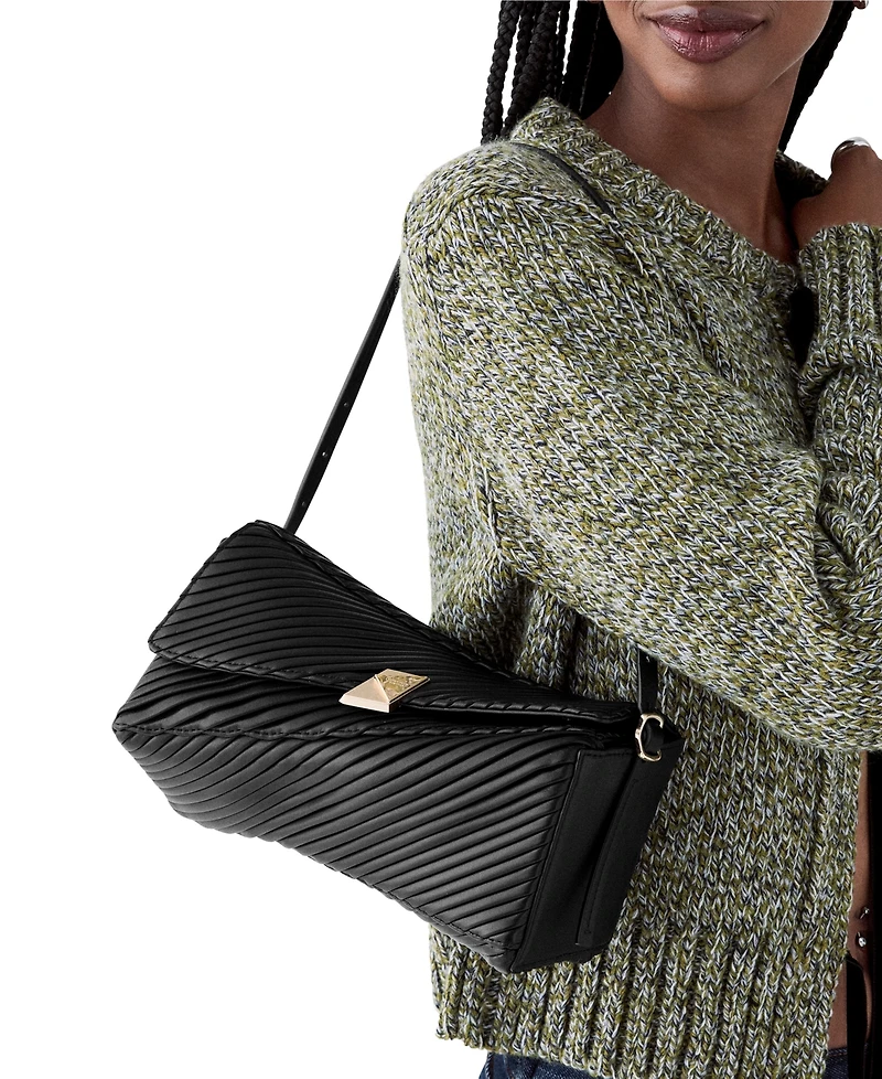 kate spade new york Deco Pleated Twisted Flap Small Shoulder Handbag