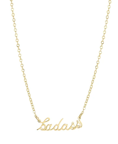 Adornia Tarnish Resistant Gold Cursive Badass Necklace