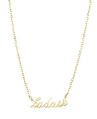 Adornia Tarnish Resistant Gold Cursive Badass Necklace