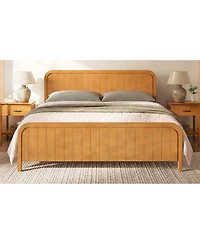 Streamdale Furniture King Wood Platform Bed Frame with Headboard