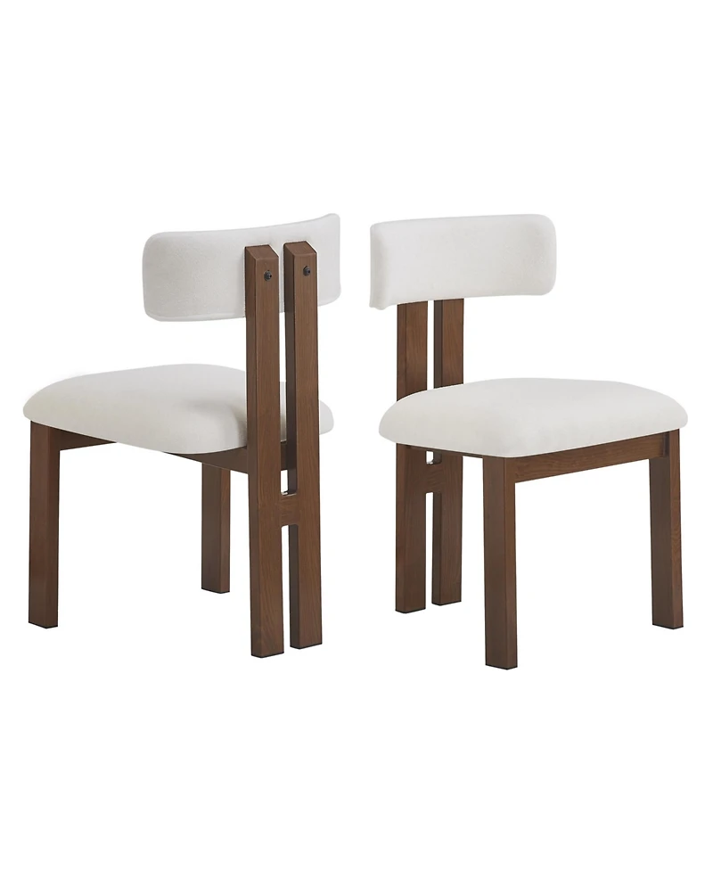 Flynama Set of 2 Upholstered Armless Dining Chairs with Metal Legs, Modern Dining Room Chairs