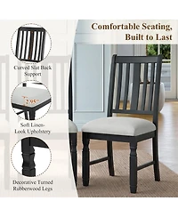 Streamdale Furniture Set of 2 Upholstered Farmhouse Dining Chairs