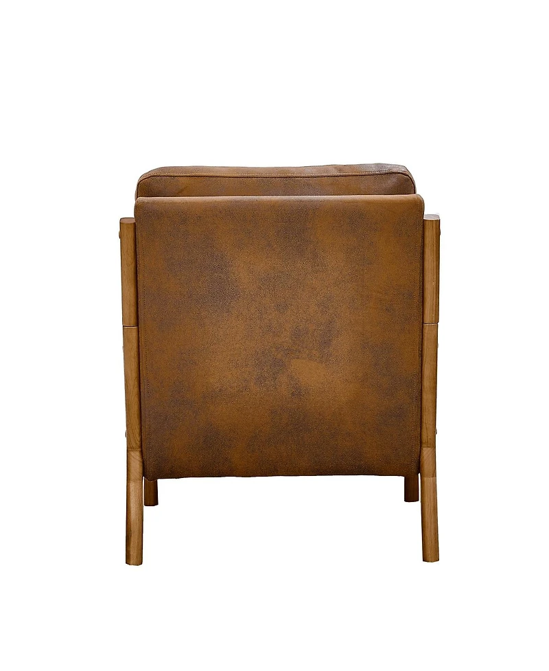 Streamdale Furniture Solid Wood Accent Chair with Foil Fabric and Memory Foam Cushion
