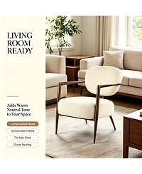 Streamdale Furniture Modern Metal Frame Upholstered Lounge Accent Chair