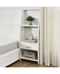 Streamdale Furniture Queen Velvet Storage Platform Bed with Bookcases and Drawer
