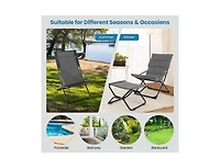 Boyel Living Patio Folding Sling Chair with Ottoman Footrest and Removable Cushion