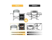 Boyel Living Foldable Outdoor Bbq Portable Grilling Table With Windscreen Bag