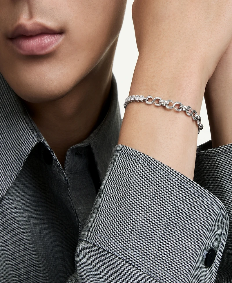 Swarovski Sterling Silver-Plated White Crystals Bracelet