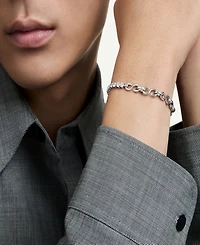 Swarovski Sterling Silver-Plated White Crystals Bracelet