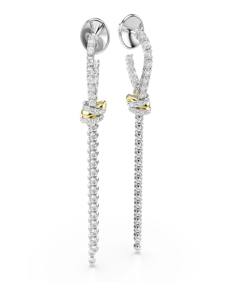 Swarovski Gold-Tone and Sterling Silver-Plated White Crystals Earrings