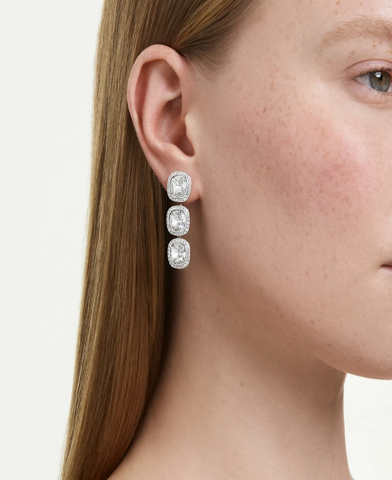 Swarovski Sterling Silver-Plated White Crystals Earrings