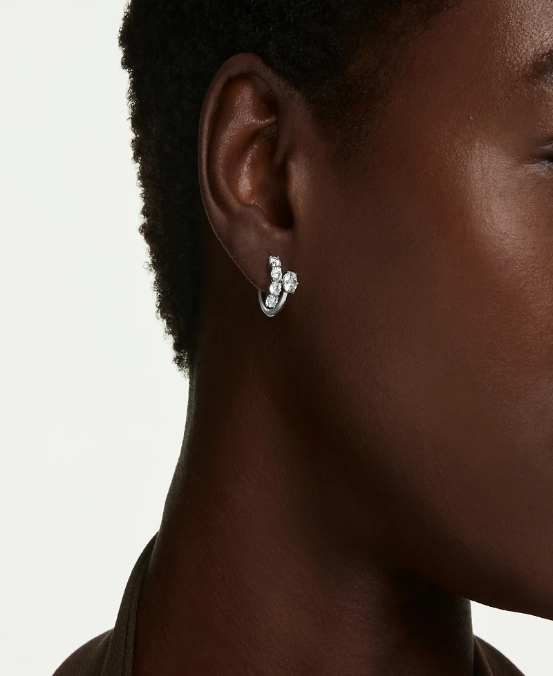 Swarovski Sterling Silver-Plated White Crystals Earrings